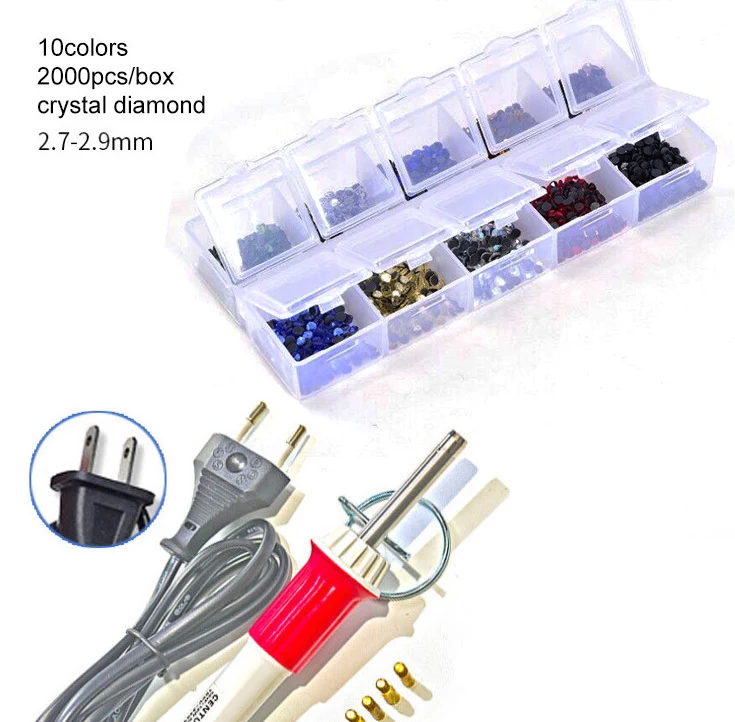 Стразы аппликатор Горячая фиксация Стразы ящик для инструментов розовый переводная картинка не требуют горячей фиксации палочка тепло-Fix Инструмент 110/220V наконечник ручки Электрический Хо DIY fix