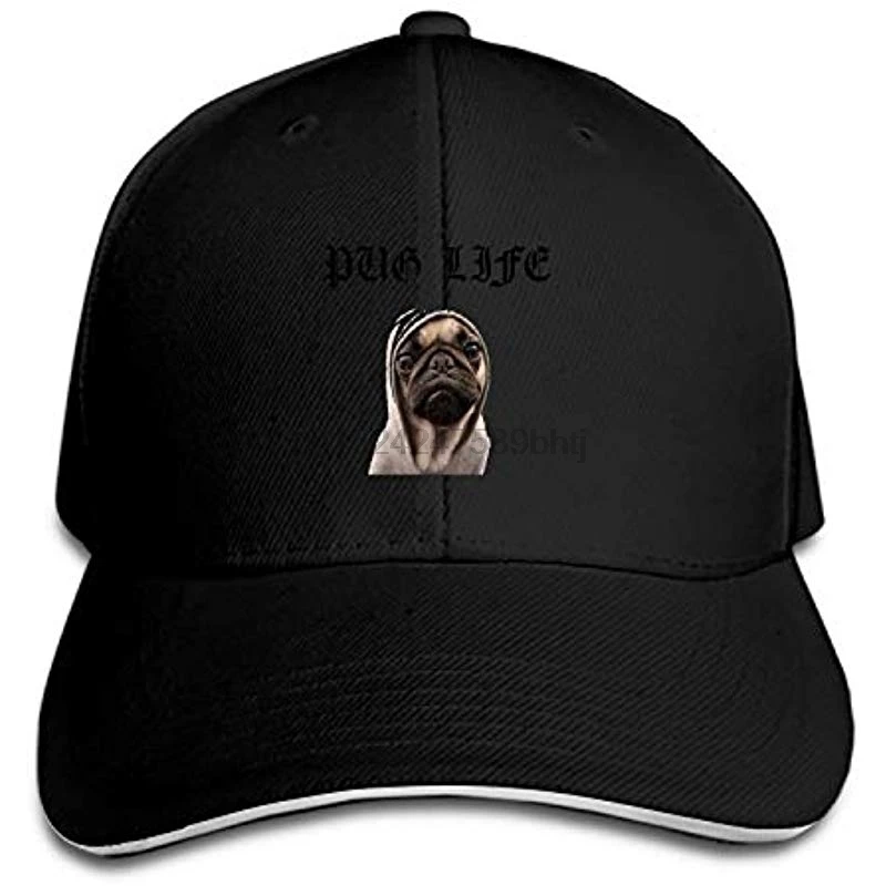 Pug Life Для мужчин структурированных саржа Кепки Регулируемый остроконечные сэндвич шляпа