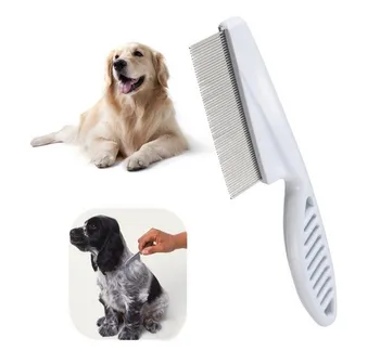 

Pet Dog Hair Flea Comb Stainless Steel Pin Dog Cat Grooming Brush Comb Cleaning Tool