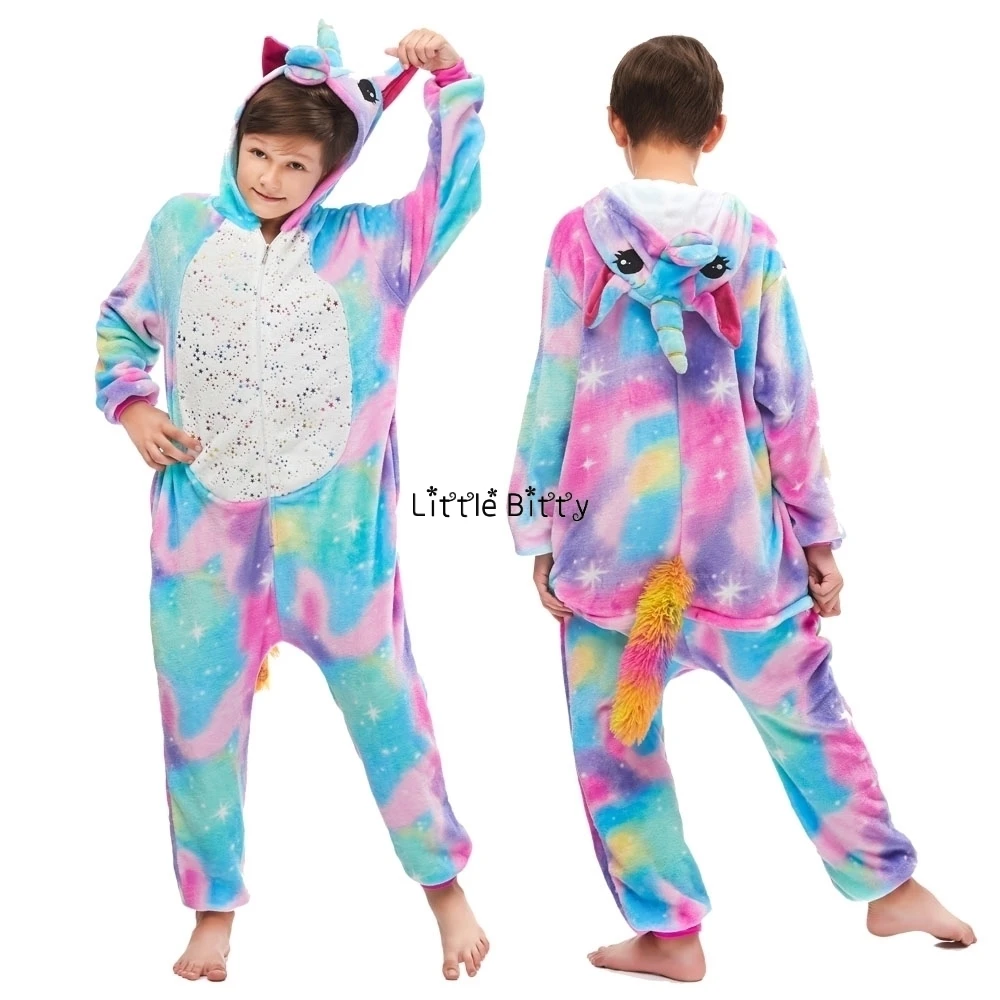 Новая зимняя Рождественская Пижама для маленьких девочек пижама с единорогом для мальчиков, пижама для девочек 4, 6, 8, 10, 12 лет - Цвет: LA20
