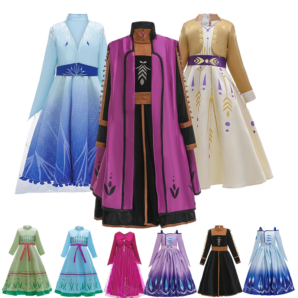 

2020New Dress For Girls Clothing Anna Princess Set Elsa Dress Birthday Evening Party Dress Christmas Clothes New Year Costume