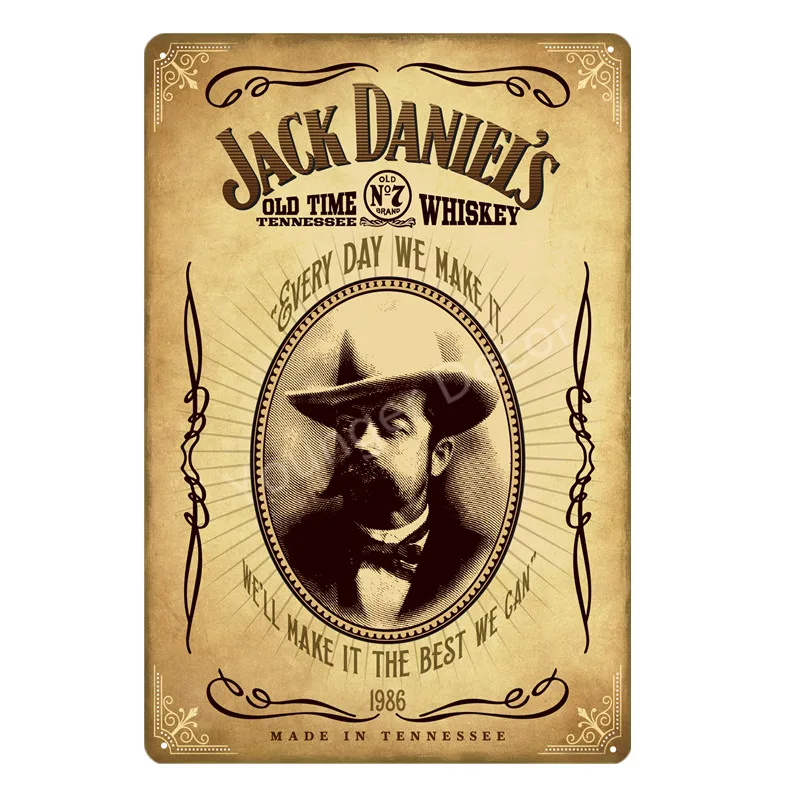 Jim Black Beer Jennessee виски винтажные металлические знаки Наклейка на стену для бара паба клуба человек пещера декоративные тарелки Олово плакат YI-067 - Цвет: YD1440AI