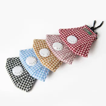 

PM2.5 Anti-fog Mask Anti-Dust Washable Anti Haze Mask Activated Filter Respirator Mouth-muffle for Travel Men's Women Plaid Mask