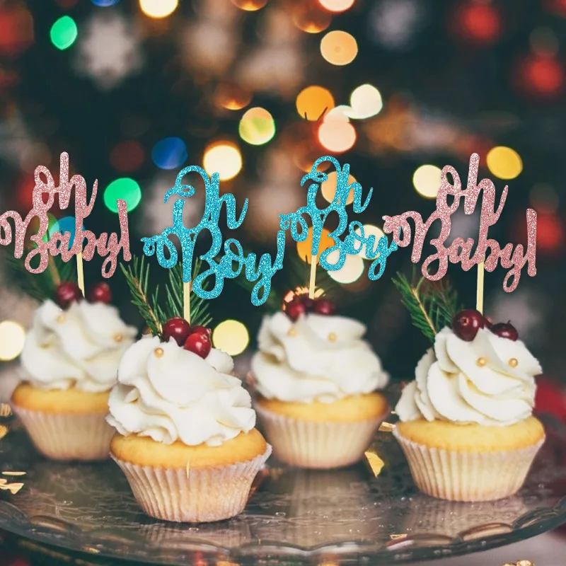 Description Picture 4 of item10Pcs Gold Oh Baby Cupcake Topper Boy Girl Baby Shower Gender Reveal Kids 1st Birthday Party Decoration Cake Decorating Supplies