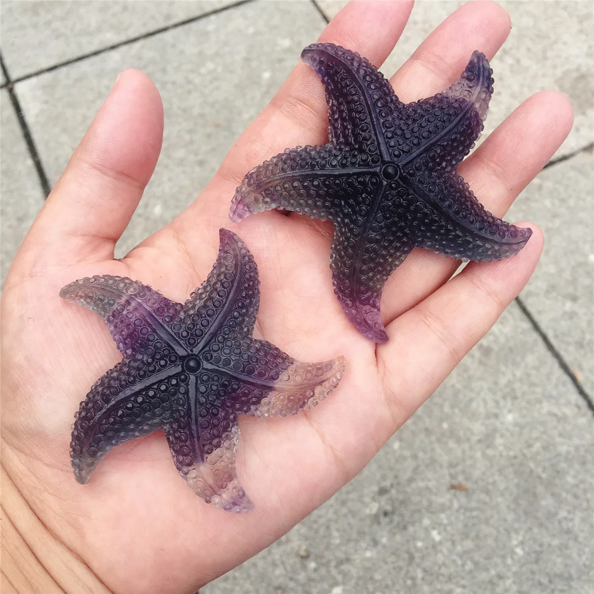 Красивый Красочный флюорит резьба Морская звезда натуральный камень флюорит биологическая Морская звезда кристалл заживление украшение дома