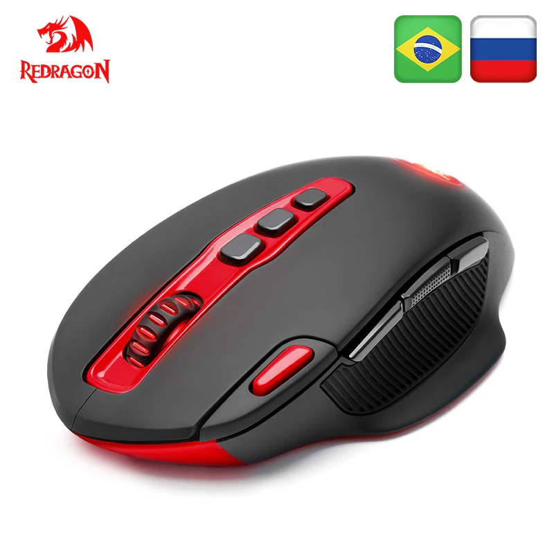 Скидка Redragon Беспроводной игровой Мышь PC 7200 Точек на дюйм 4 режима подсветки 10 программируемых кнопок 2.4 г Беспроводной соединения для рабочего стол...