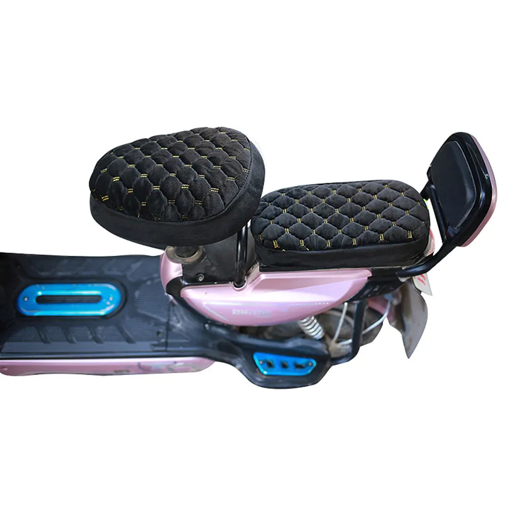 Мягкая подушка, аксессуары, устойчивый нейлон, противоскользящая, для скутера, осень, для мотоцикла, чехол на сиденье, тепловой, утолщенный, легко наносится, теплый, зимний - Цвет: Black Round Head