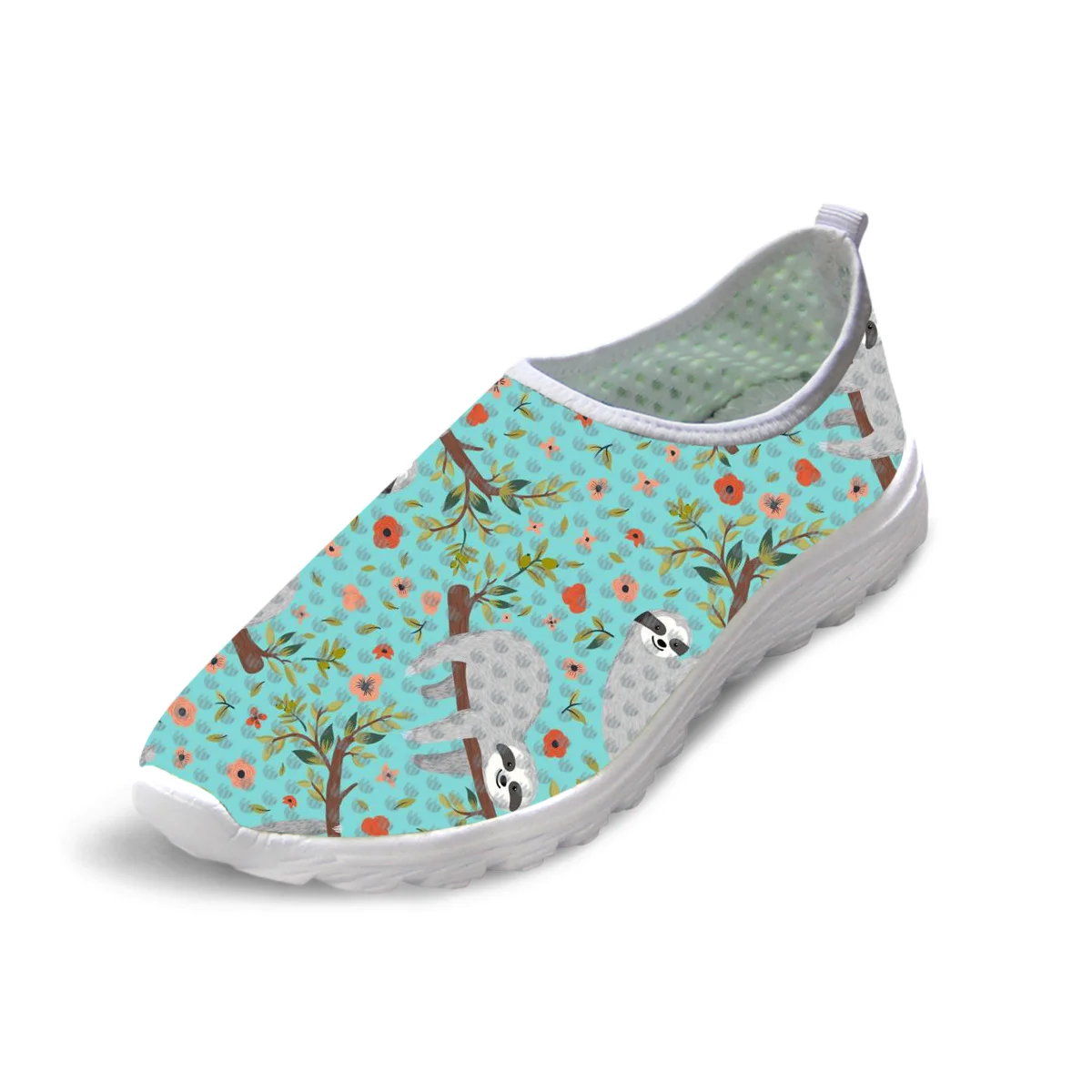 

2020 Autumn Mesh Shoes Female Cute Junle Sloth Print Designer Casual Breathable Women's Flats Sneakers Footwear Zapatos De Mujer