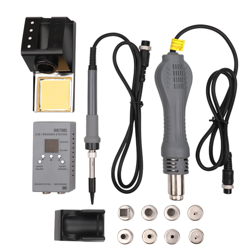 

Hot New 2-in-1 Portable Electric Soldering Iron MCU Rework Soldering Station Constant Temperature Digital Hot Air Machine Kit