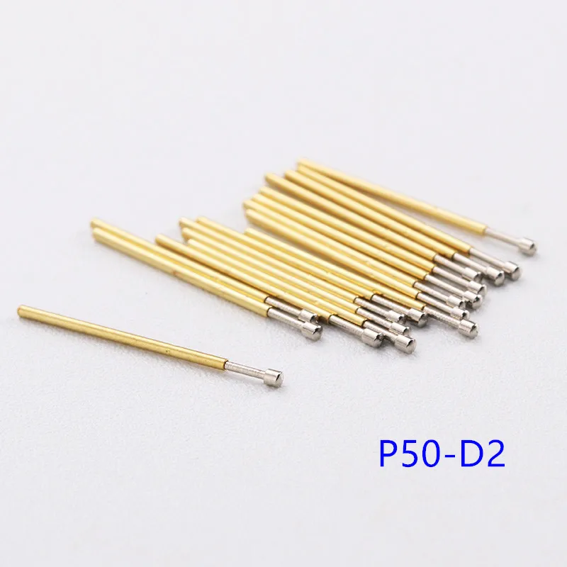 P50 Series Nickel Plated Test Probe Agulha Eletrônica de Detecção de Mola Pins de latão para ferramentas de teste 100 pcs por saco Venda quente