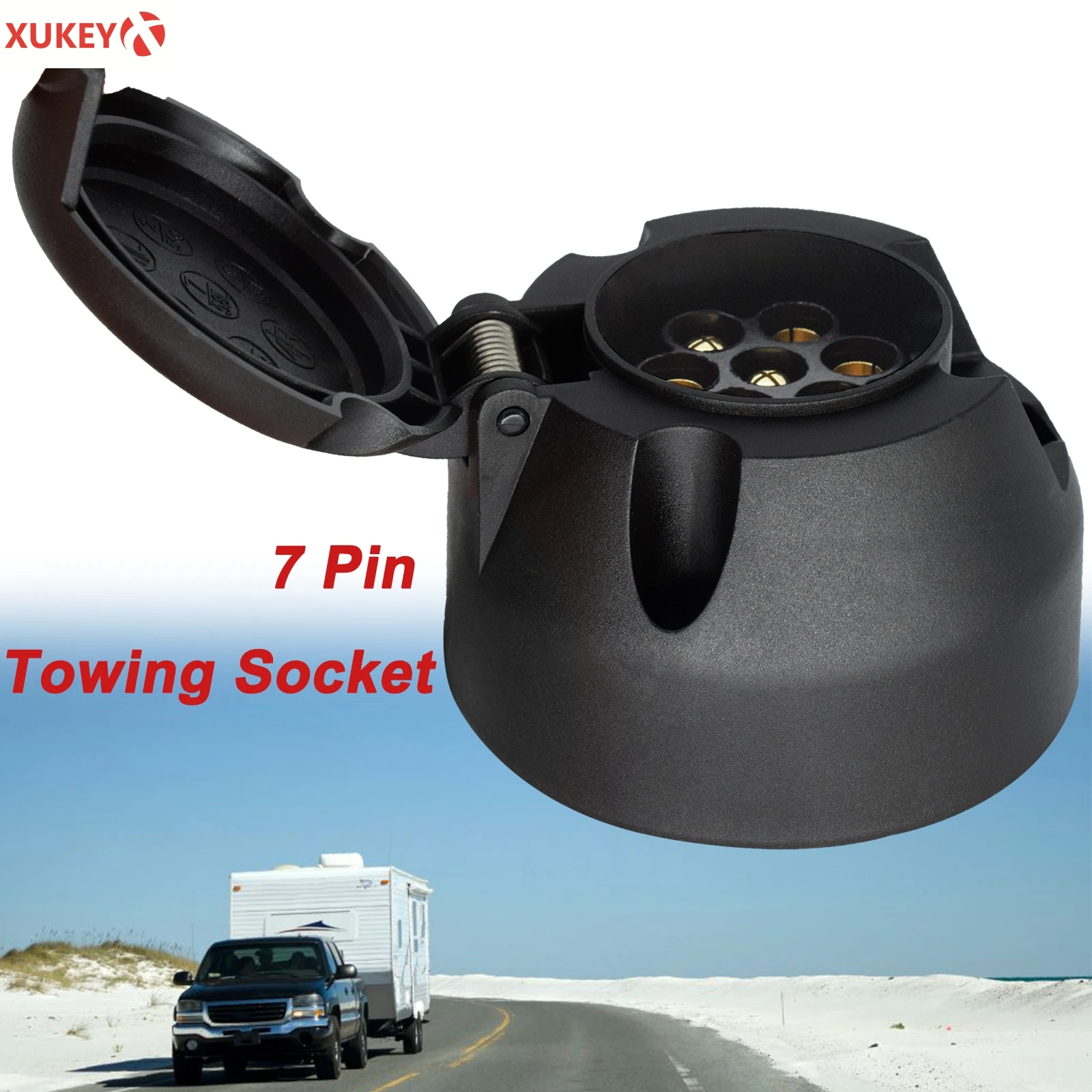7 Pins 12V Trailer Plastic Towing Electrics Plug Towbar Socket EU Car Towing 