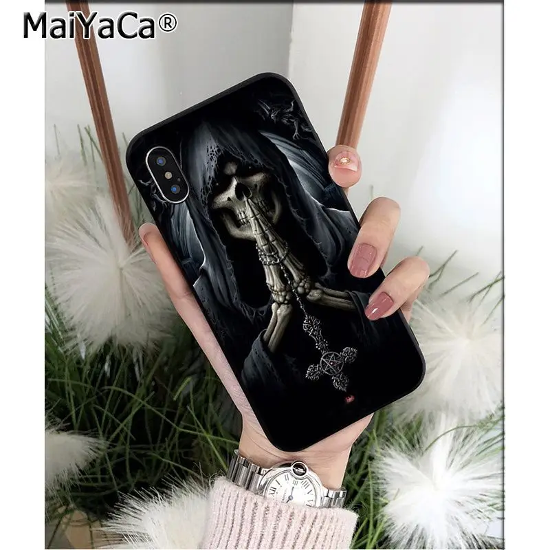 MaiYaCa Grim reaper skeleton Rock Music guitar Gun Phone Case for iPhone X XS MAX 6 6s 7 7plus 8 8Plus 5 5S SE XR 11 11pro max - Цвет: A5