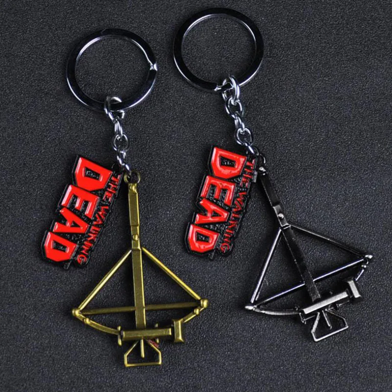 

10pcs/lot Fashion Jewelry Keychain The Walking Dead Movie Keychains Crossbow Key Ring for Men Accessories