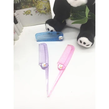 

KIDS FOLDABLE HAIR COMBS FOR BABY GIRLS CUTE PORTABLE GLITTER PLASTIC COMB PINK BLUE PURPLE