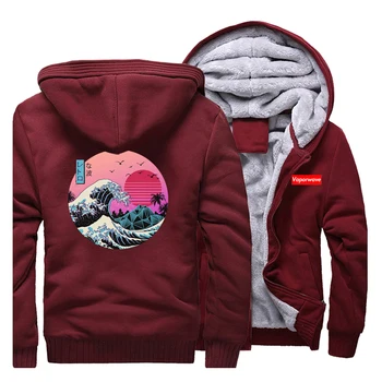 

Dragon Ball Landscape Pattern Mens Hoodies Winter Thicken Fashion Warm Jacket Men Hip Hop Harajuku Male Sportswear Funny Brand