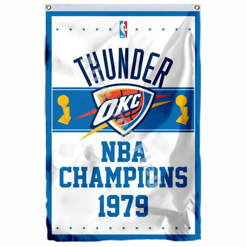 Oklahoma City Thunder нации 3ft X 5ft полиэстер Oklahoma City Thunder баннер летающие Размеры № 4 90X150 см