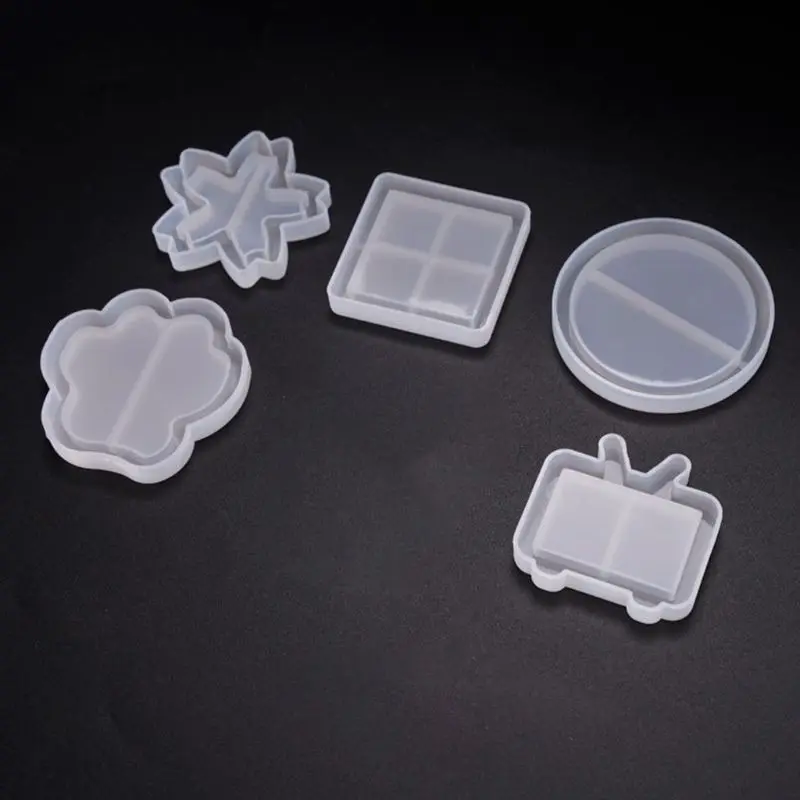 New Quicksand Mold Snowflake Round Square Model DIY Handmade Pendant Jewelry Making Silicone Molds Crystal Epoxy Mould