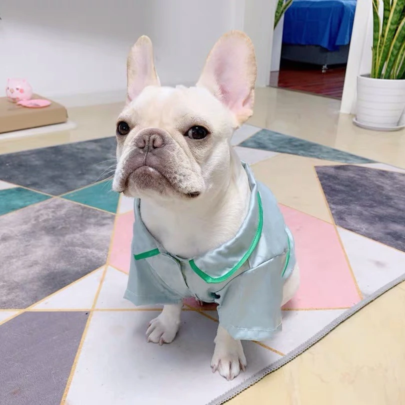 French Bulldog Silk Shirt Pajamas Pet Dog Summer Clothes Small Medium
