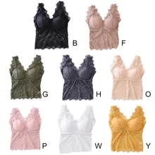 Цветочные Cami сексуальные кружевные Cami Bralette Мягкий Топ на бретелях бюстгальтер вязаный цветок бюстгальтер жилет Бюстье Короткие топы для женщин