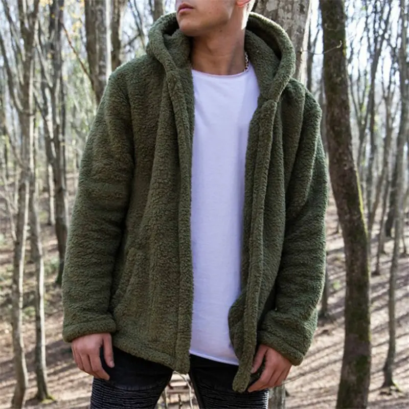 2020 Fleece Warm Sweater Men Hooded Cardigan Sherpa Fleece Teddy Coat Plus Size 3XL Tops Fluffy Sweaters 2020 Fleece Warm Sweater Men Hooded Cardigan Sherpa Fleece Teddy Coat Plus Size 3XL Tops Fluffy Sweaters