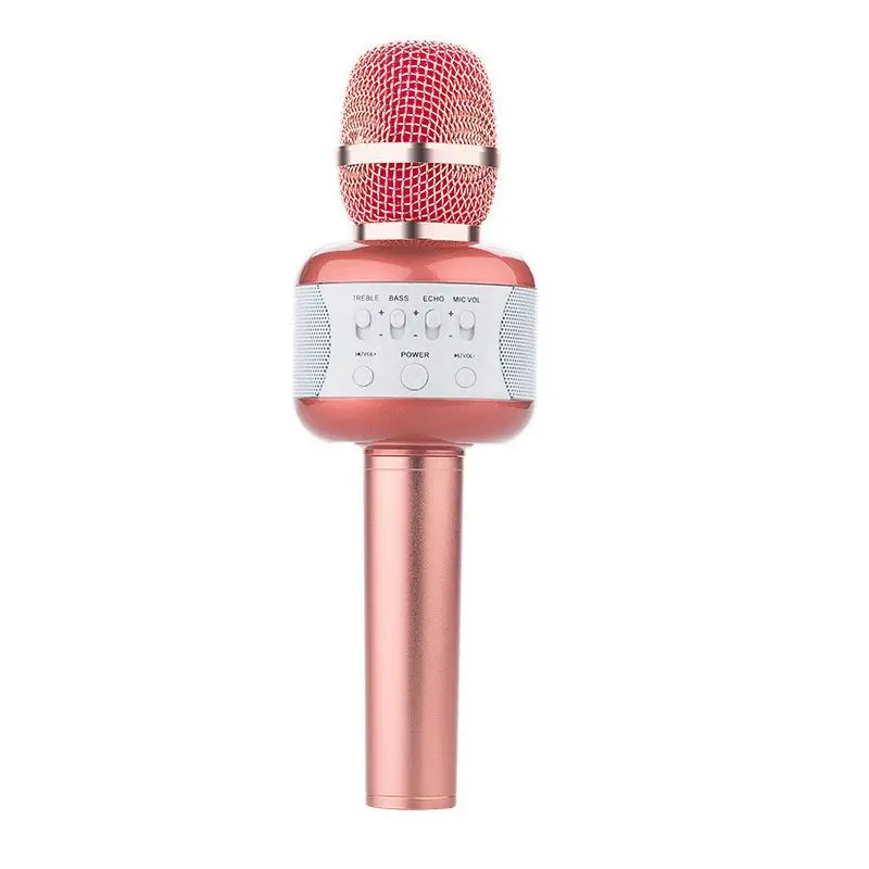 Rose Gold Караоке микрофон беспроводной Bluetooth портативные музыкальные колонки плеер Поддержка Android iOS с дискотеками KTV поют - Цвет: Rose Gold