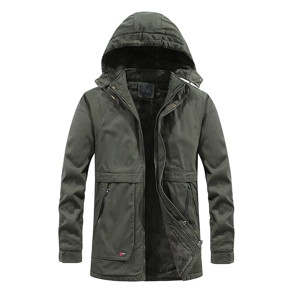 army green jacket Зимняя куртка для мужчин плюс бархат утолщение себя мужские куртки и пальто Толстовка Повседневная одежда Прямая поставка - Цвет: army green jacket