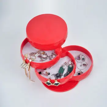 

Creative 4 Layers Rotatable Jewelry Box Container Case Earrings Ring Storage Box
