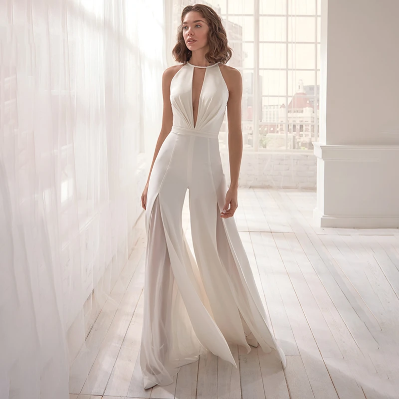 White elegant jumpsuit Clearance