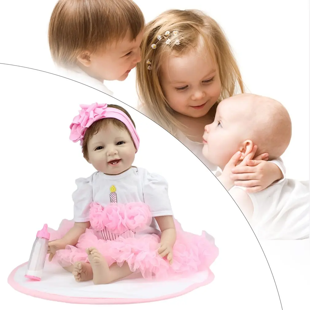 2" 55 см реалистичные мягкие силиконовые куклы Reborn Baby Smile Girl, реалистичные куклы для новорожденных, подарок для девочек, куклы Reborn, игрушки для младенцев