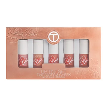 

5pcs 2-in-1 Lip Glaze Blush Set Moisturizing Non-stick Shimmering Pearly Lustre Lipgloss Blush EY669