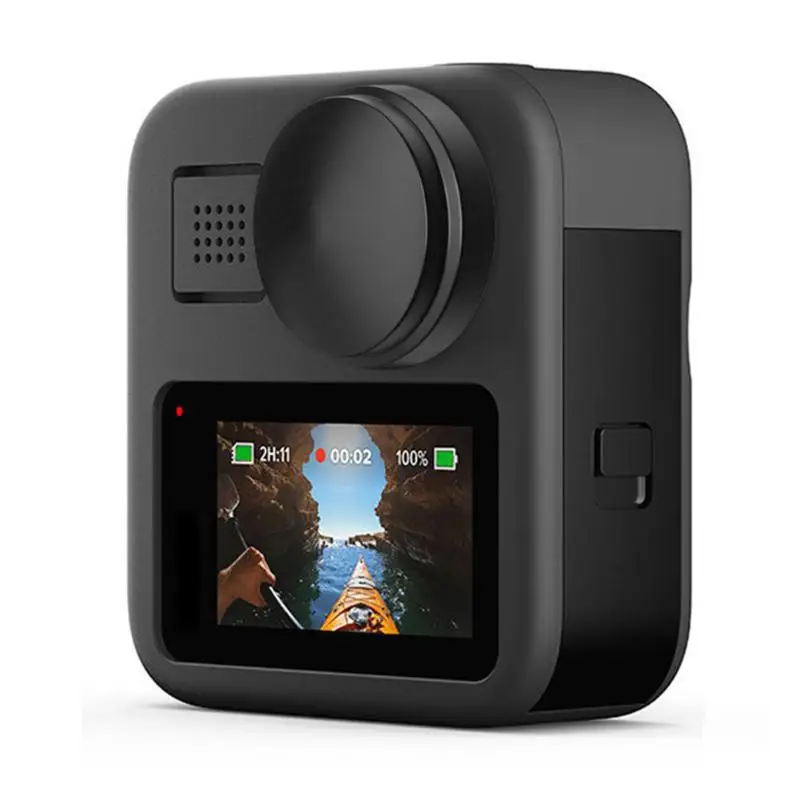 2 шт. мягкая резиновая крышка объектива для экшн-камеры GoPro Max с защитной пленкой для экрана Противоударная защита от царапин аксессуары
