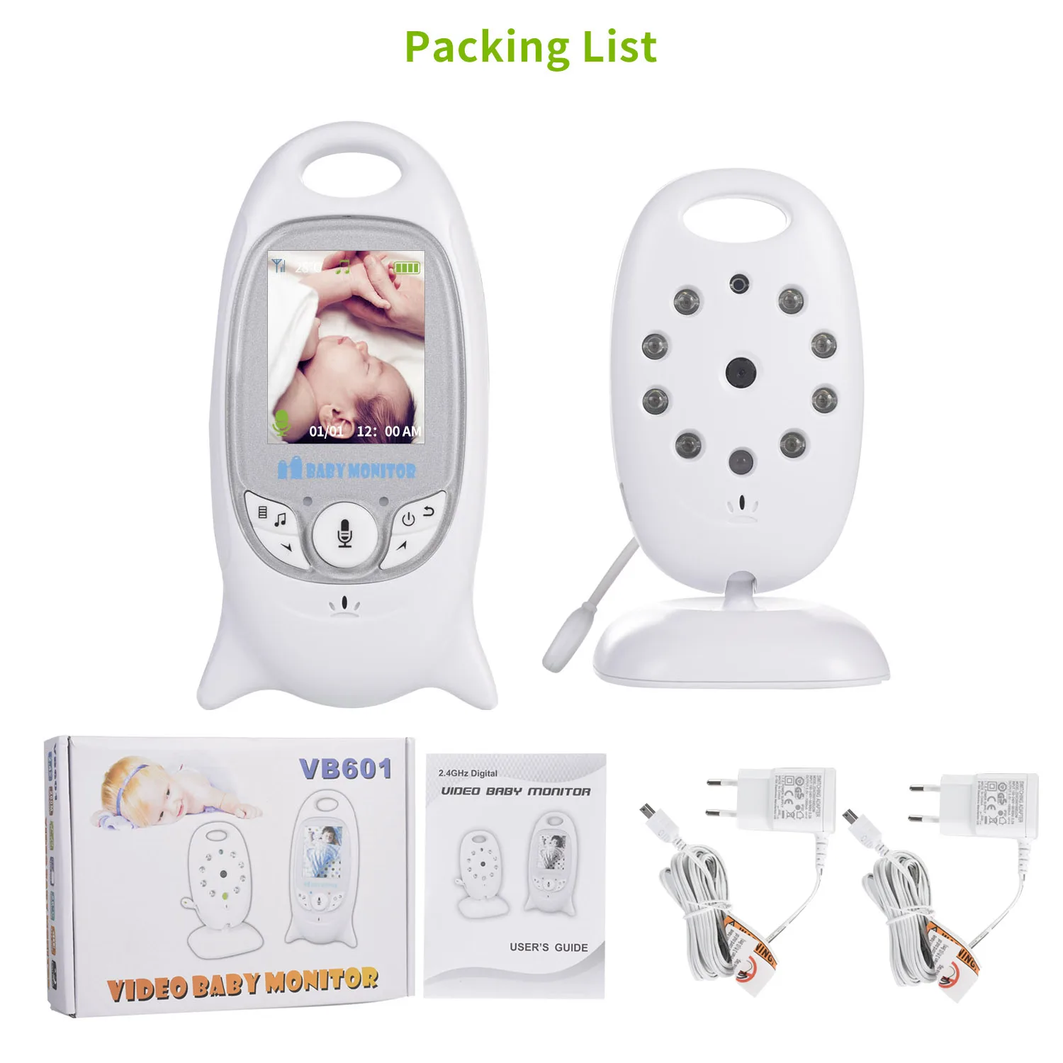 best home camera system Video Baby Monitor VB601 Wireless 2.0'' LCD Babysitter 2 Way Talk Night Vision LED Temperature Security Nanny Camera 8 Lullabies car security camera