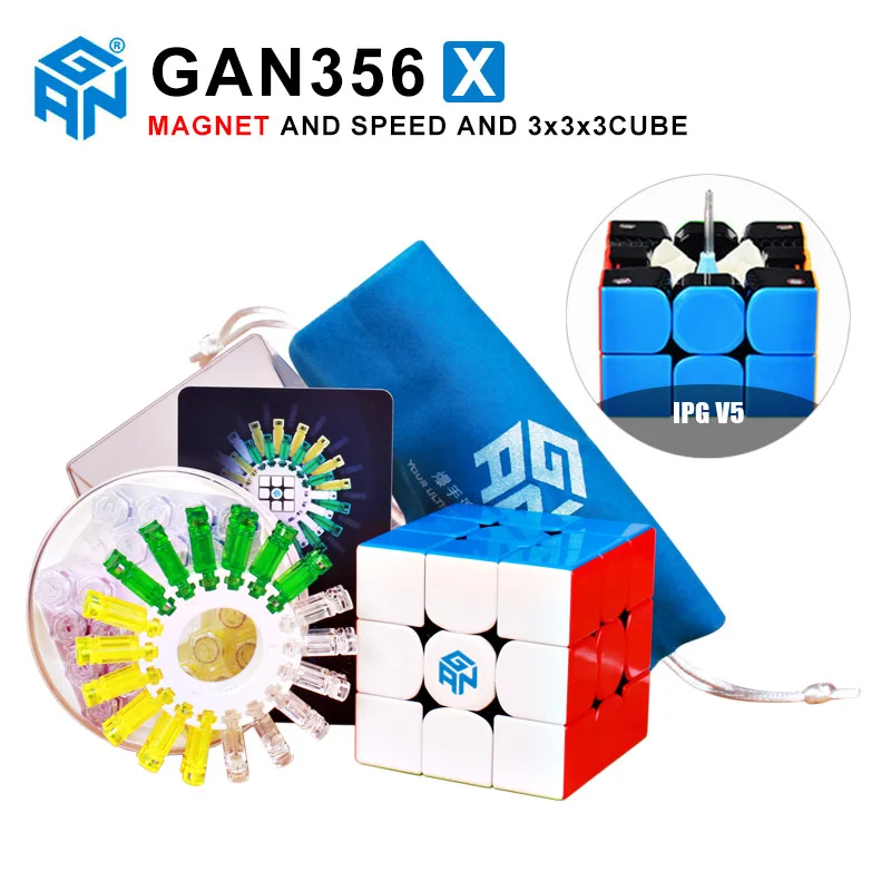 GAN356 R 3x3x3 Магнитный магический скоростной куб GAN 356 X профессиональные Кубики-головоломки Gan354 M магниты Cubo Magico Gans Cube 3x3X3x3 - Цвет: GAB356X
