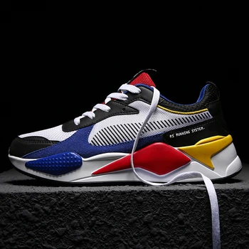 

Times New Roman Fashion Men Casual Shoes Spring Air Mesh Hard-Wearing Patchwork Men Loafers Sneakers Mixed Colors Big Size 38-45