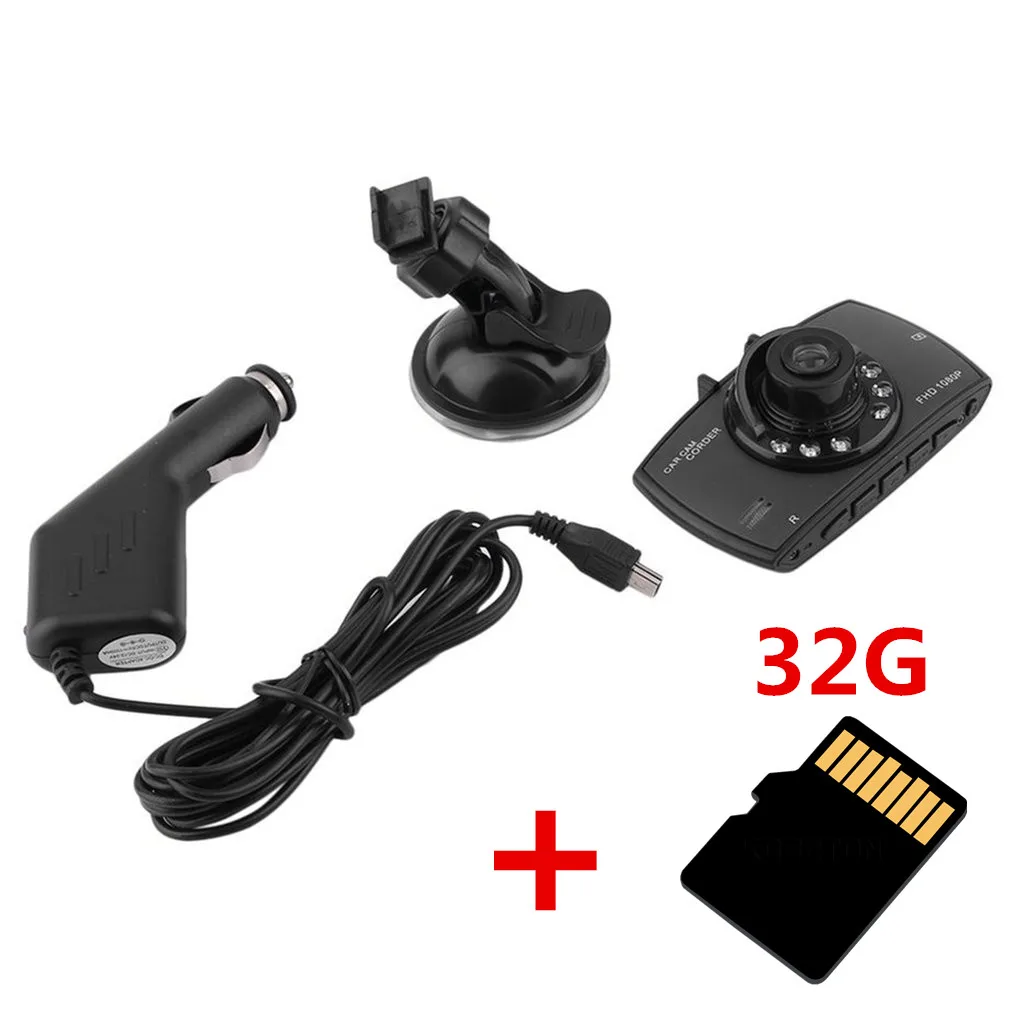 DVR and 32G card Full HD Автомобильный видеорегистратор 1080P Автомобильная камера широкий угол вождения рекордер 120 градусов широкий с g-сенсором ночного видения Cam Corder - Название цвета: DVR and 32G card