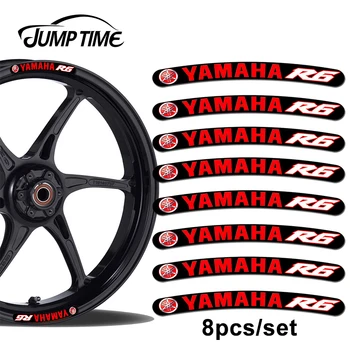 

Jump Time 13cm x1.3cm 8Pcs For Yamaha R1 R6 Rim Stickers Wheel Stripes Set Car Motorbike Motorcycle Tuning Vinyl Decal Decor