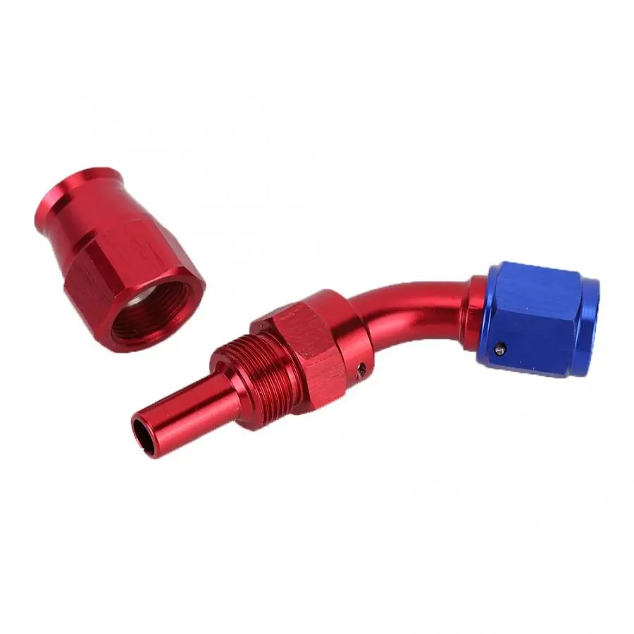 AN6 поворотный PTFE концевой фитинг шланга прямой 45 90 180 градусов для нефтяной топливной линии многоразовые концы шланга