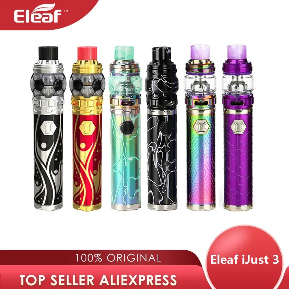 Eleaf iJust 3 Starter Kit w/3000 мАч Eleaf iJust 3 батареи и 2 мл/6,5 мл Элло Дуро танк и HW-M/HW-N катушки Max 80 Вт Vape vs Ijust s