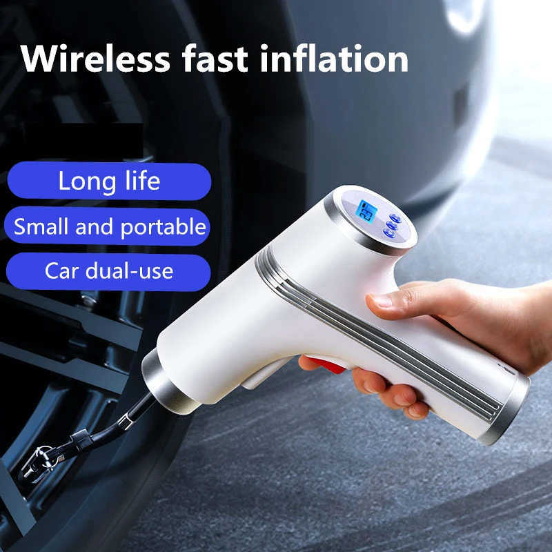 

Car Air Pump Portable Car Wireless Air Pump Home Car Dual-Purpose Multi-Function Tire Air Pump Equipped With Various Air Nozzles