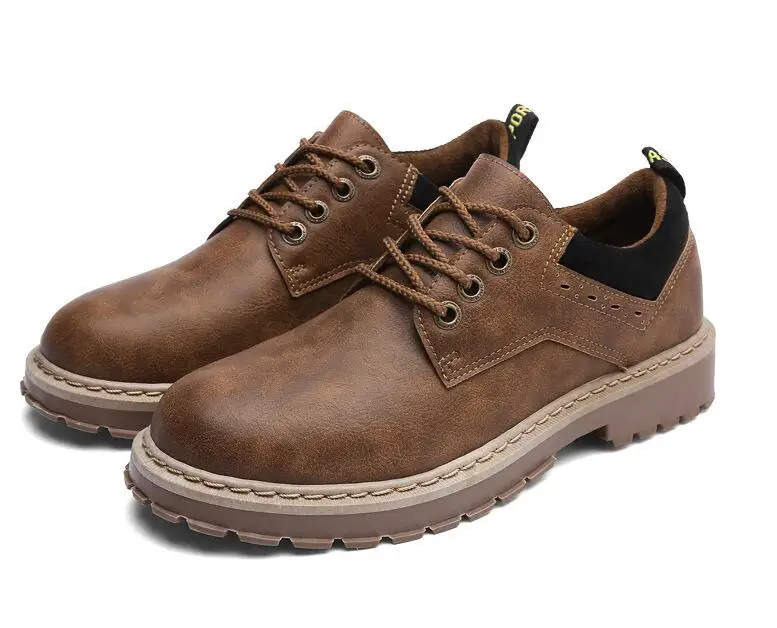 

2019 winter boots new fashion men retro Fur Plush Warm leather boots man trend short boots casual shoes