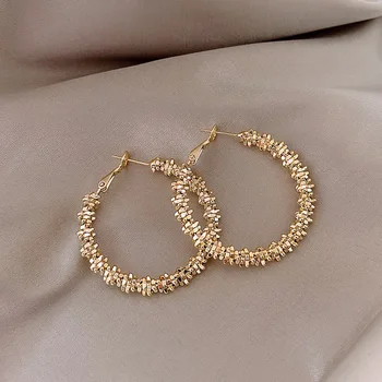 

New Fashion Large Ear Hoop Exaggerated Large Party Earrings High Quality Titanium Steel Gold Earrings hoop earrings