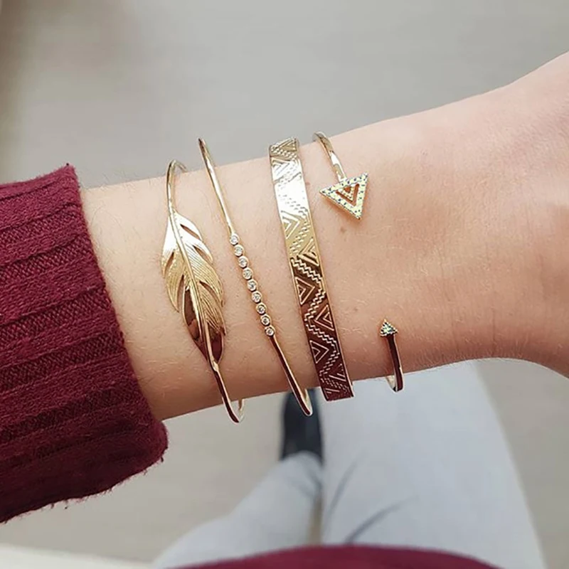 

Modyle Boho Bangle Elephant Heart Shell Star Moon Bow Map Crystal Bead Bracelet Women Charm Party Wedding Jewelry Accessories