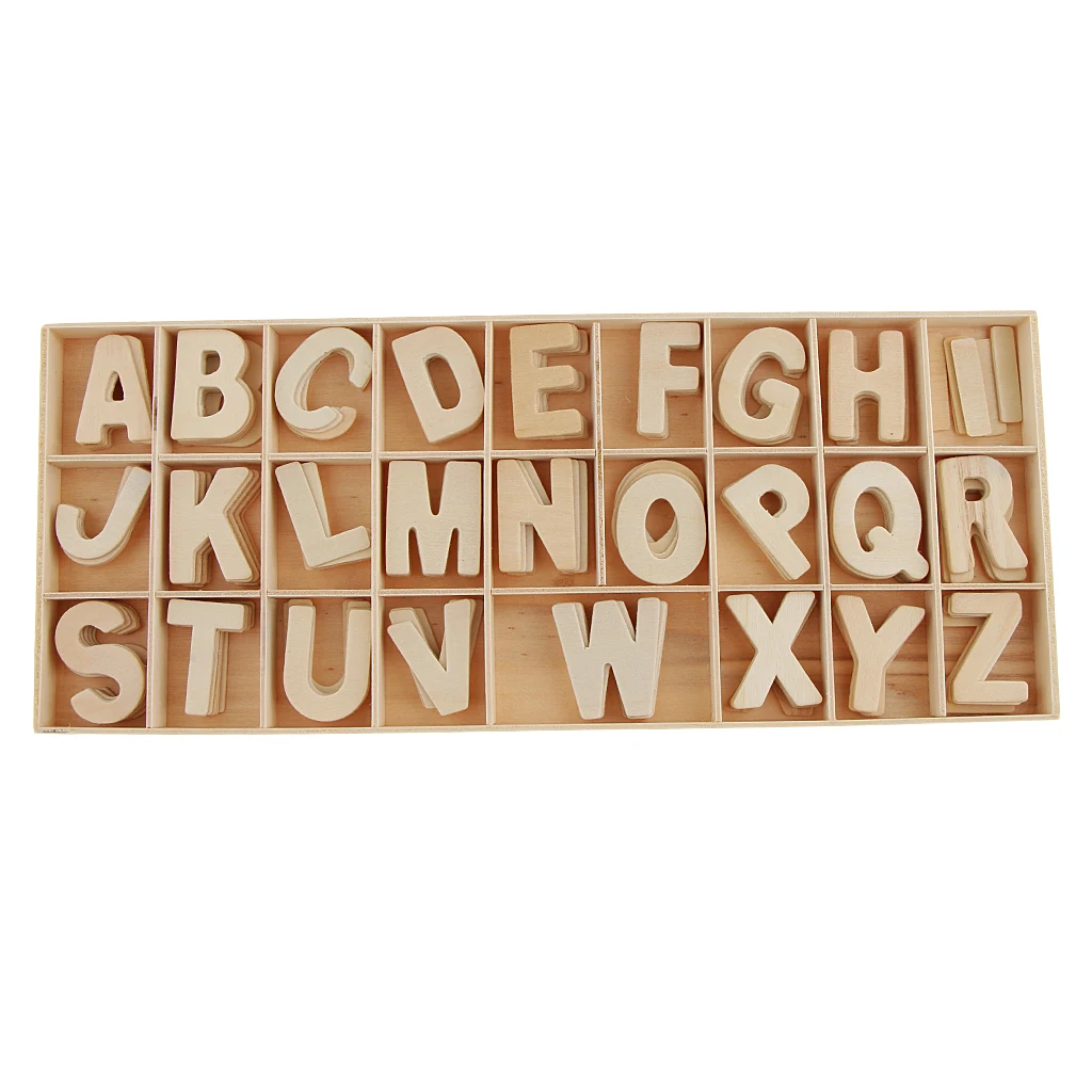 156 Pcs Wooden Uppercase Alphabet, Handicrafts, Wooden Letters, A-Z