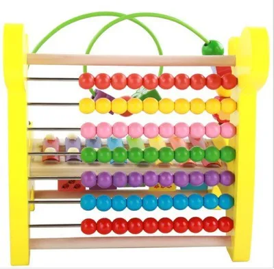 

Multi-functional Wooden Bead Bead-stringing Toy Turning Plate Deer Calculation Frame Children Early Education Abacus Calculation