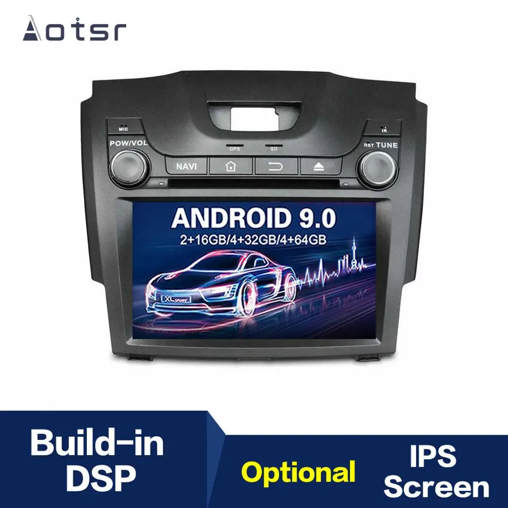 Android 9 4+ 64G DSP ips Автомобильный плеер gps навигация для Chevrolet S10 D-MAX 2013- головное устройство мультимедийный плеер магнитофон