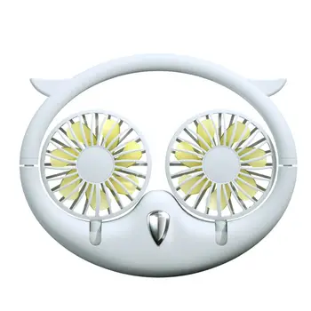 

Owl Lazy Hanging Neck Fan Adjustable 7 Leaf USB Rechargeable Cooling 1200 Ma Mah