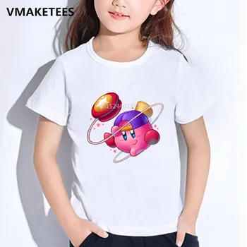 

Kids Summer Girls&Boys T shirt Children Arcade Collage Kirby Cartoon Print T-shirt Kirby's Adventure Funny Baby Clothes