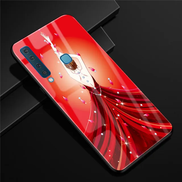 30 A 6,3 A9S для samsung A9 чехол стеклянный жесткий чехол для телефона чехол для samsung Galaxy A9 чехол A 9 9A мягкий силиконовый бампер - Цвет: 30