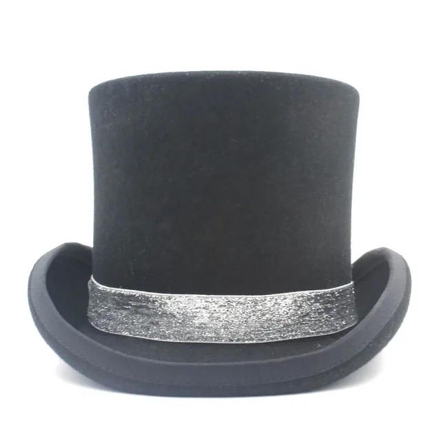 100% Wool Men Top Hat Steampunk Hat 