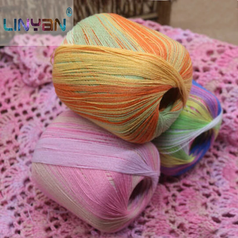 2 шара * 40 г хлопчатобумажная пряжа для вязания 100% linum usitплошинка шелковая нить